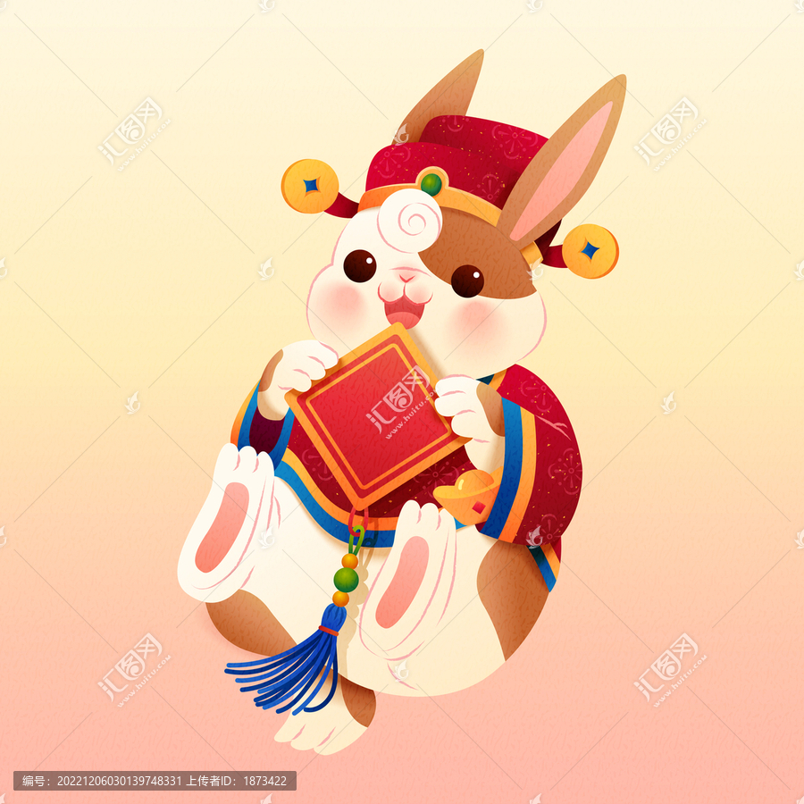 可愛兔子穿傳統(tǒng)服飾素材