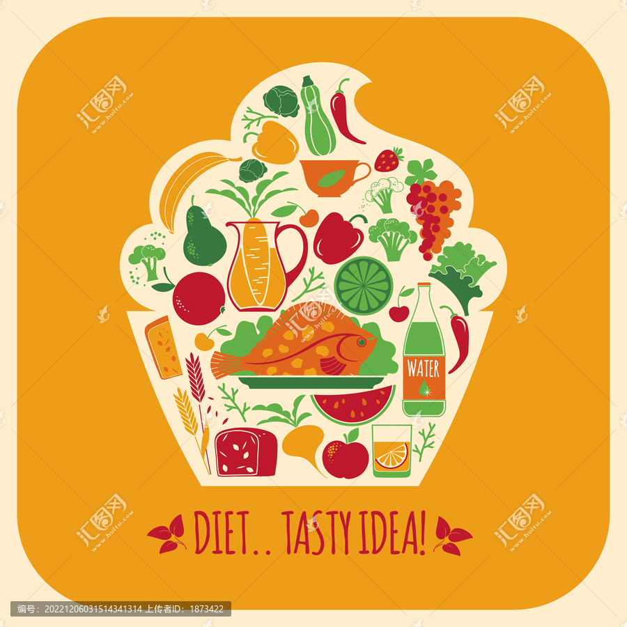色拉碗里的美味健康食物插圖