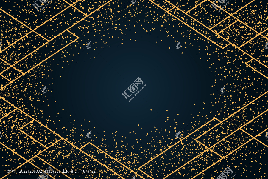 金色抽象星空與幾何線條廣告模版