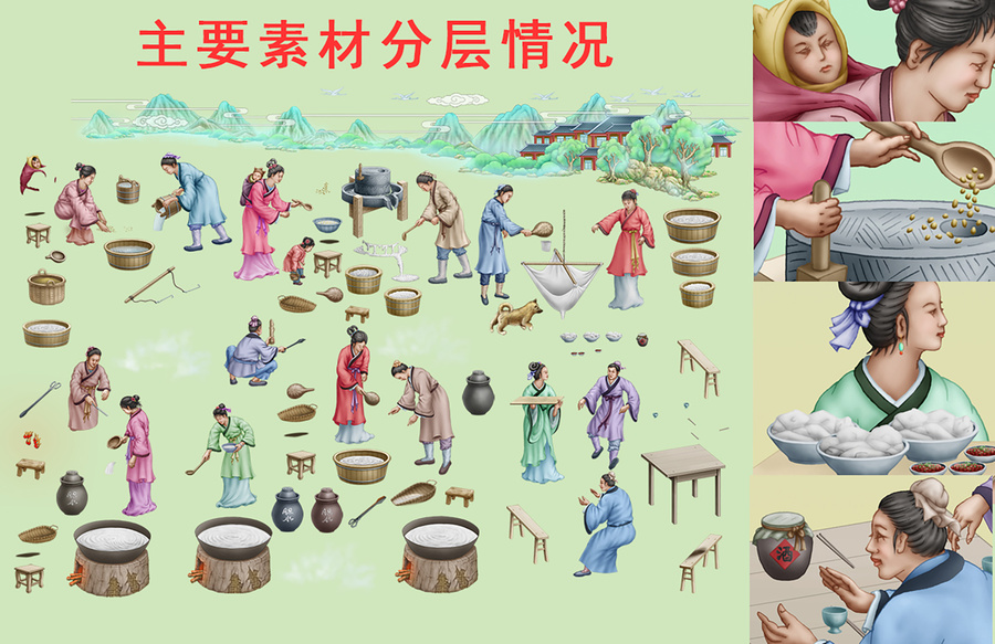 傳統(tǒng)石磨豆花制作流程