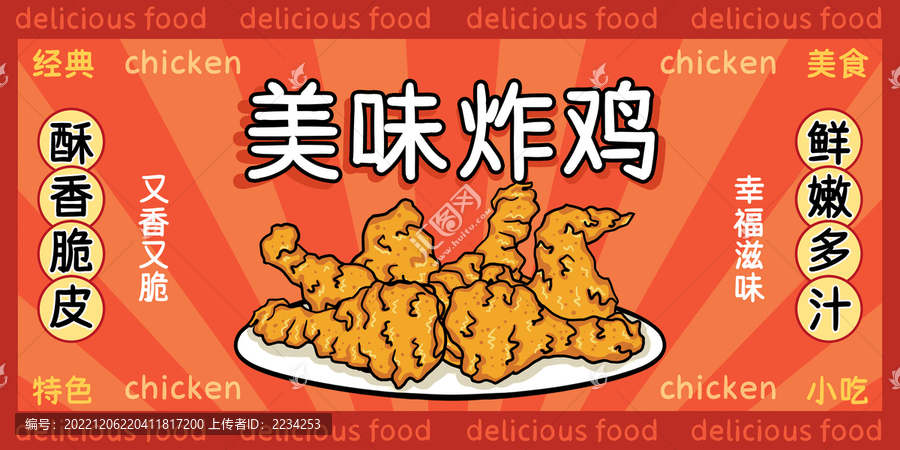 炸雞插畫