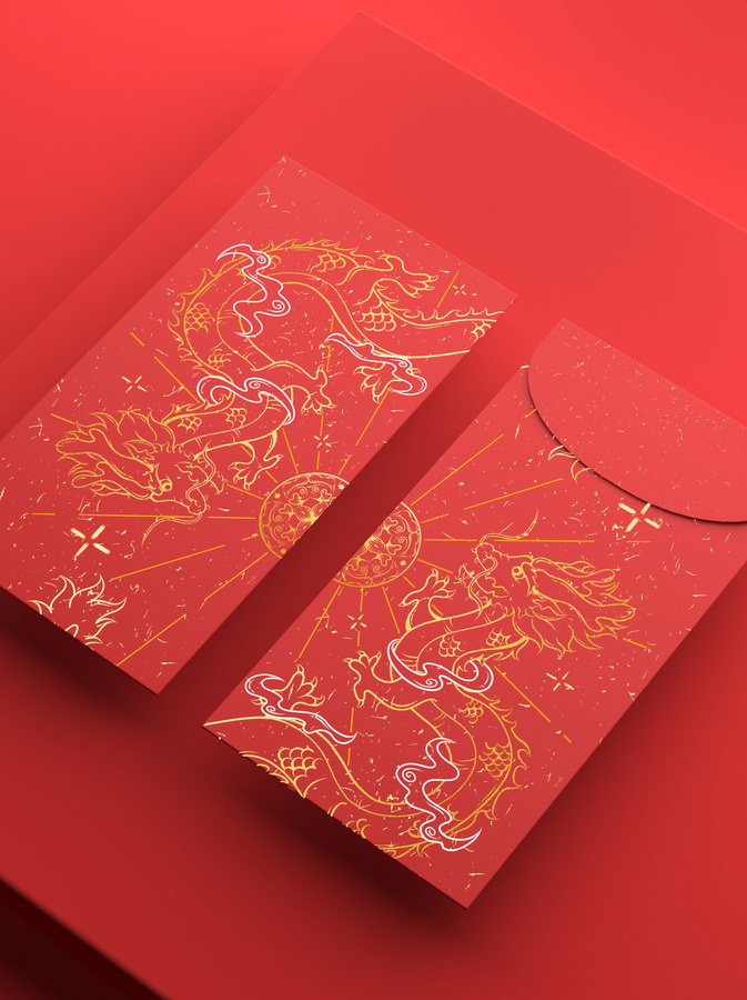 龍年紋樣雙龍戲珠