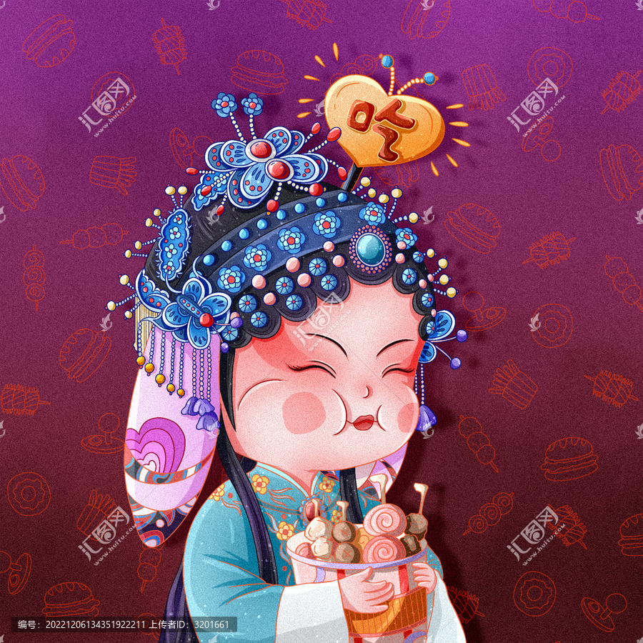 京劇國潮風(fēng)垂耳兔吃喝玩樂