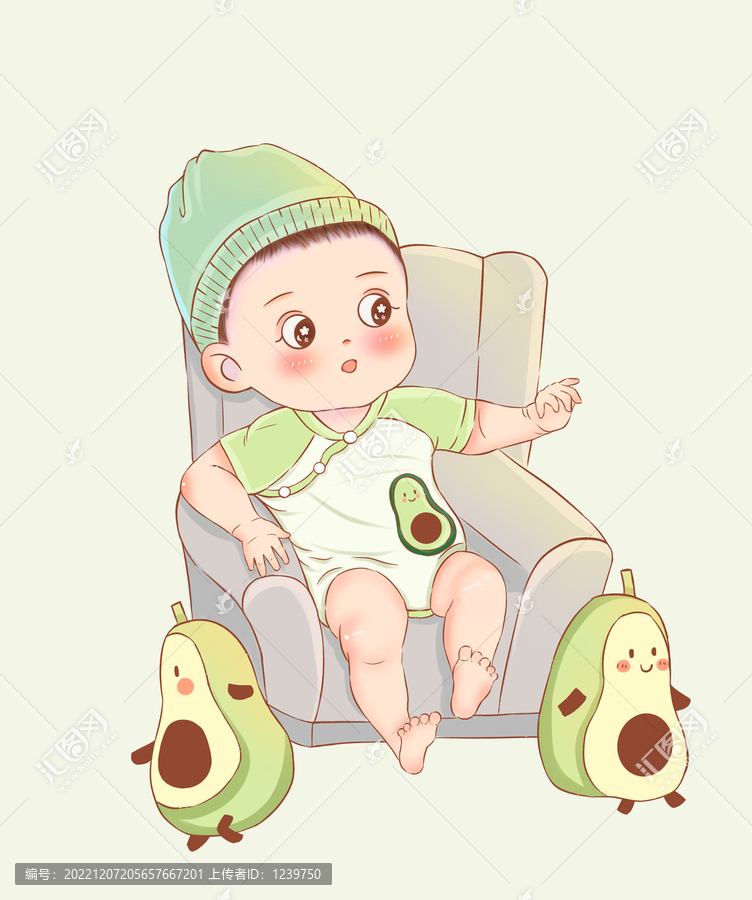卡通手繪可愛寶寶禮物