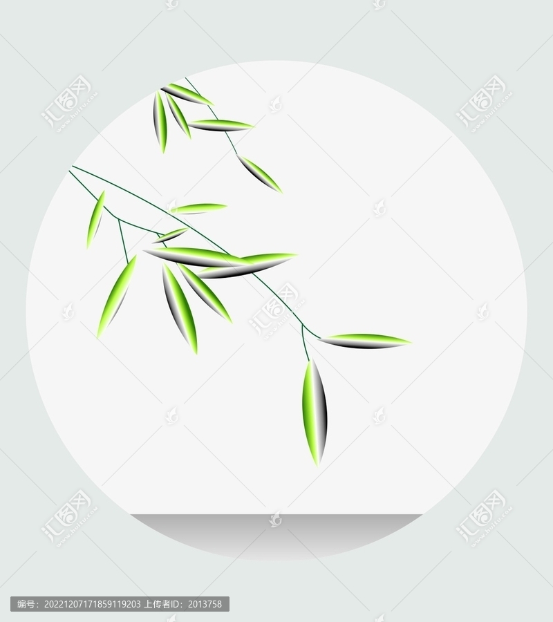 矢量線條漸變翠竹