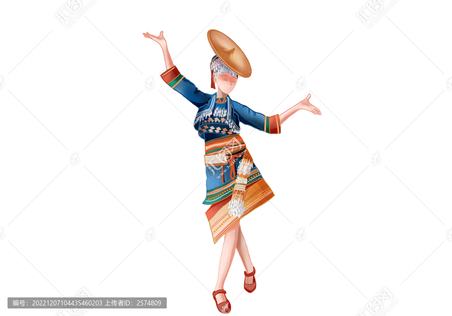 手繪花腰傣服飾
