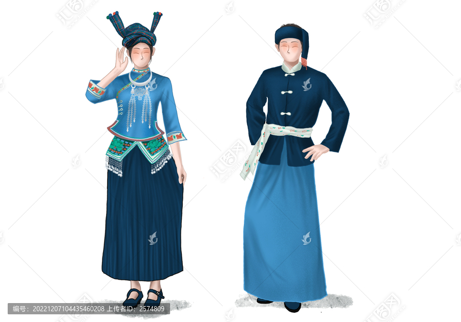 手繪云南廣南壯族服飾