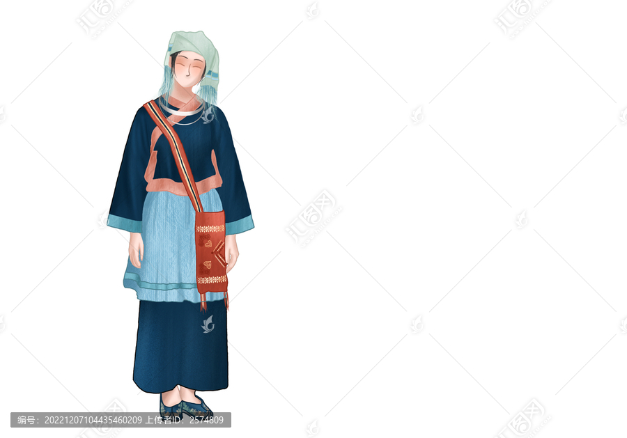 手繪壯族服飾