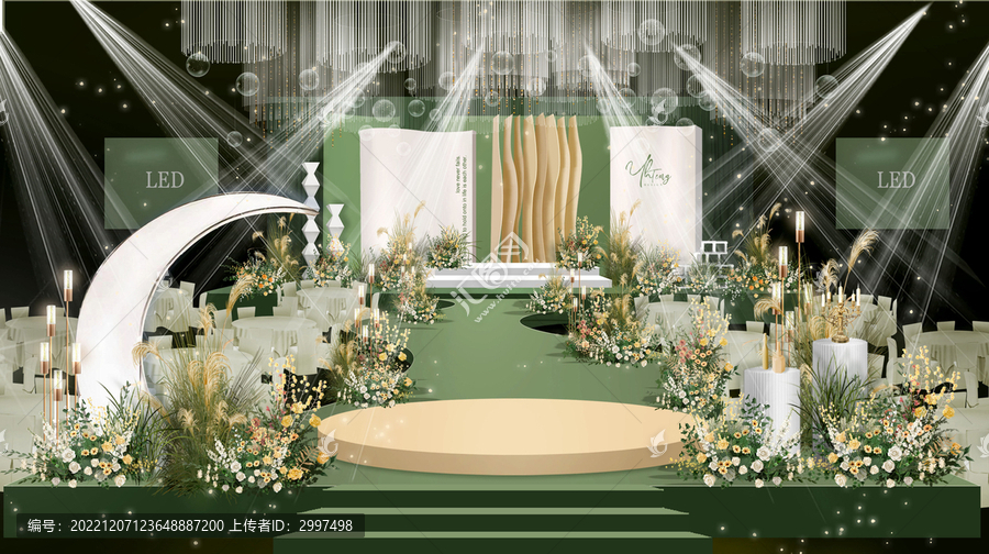 牛油果綠色婚禮效果圖