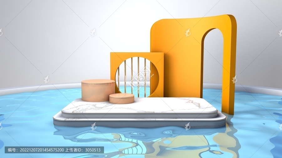 C4D水面展臺(tái)模型背景