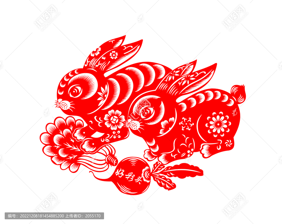 兔年窗花剪紙