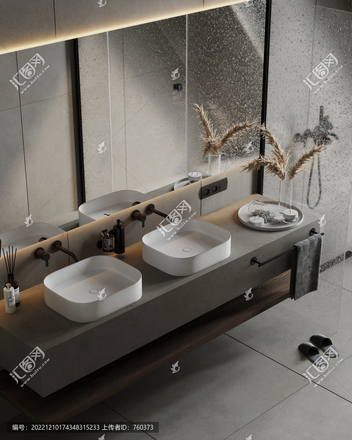 现代极简浴室柜