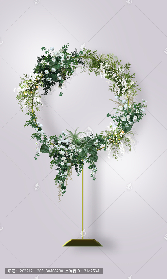 白綠婚禮鐵藝花環(huán)素材