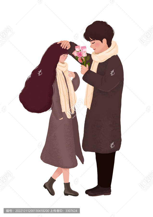 情人節(jié)男生給女生送玫瑰花