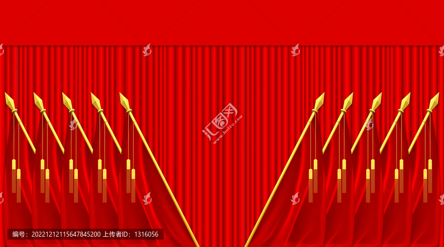 幕布背景十面紅旗