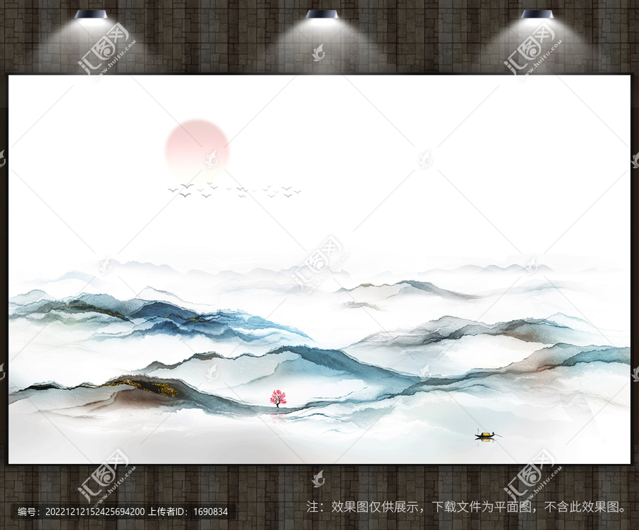 高端背景墻水墨山水圖