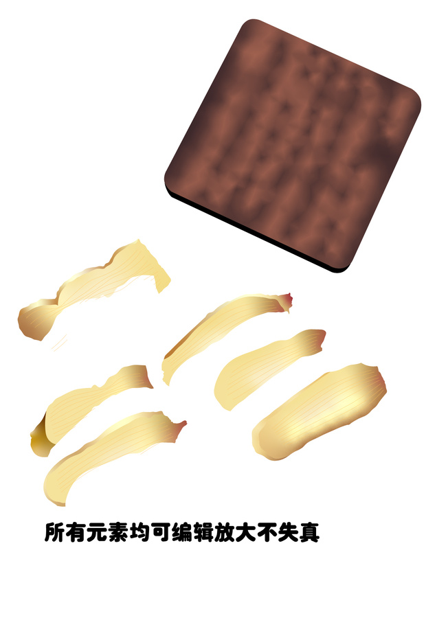 手繪切片生姜