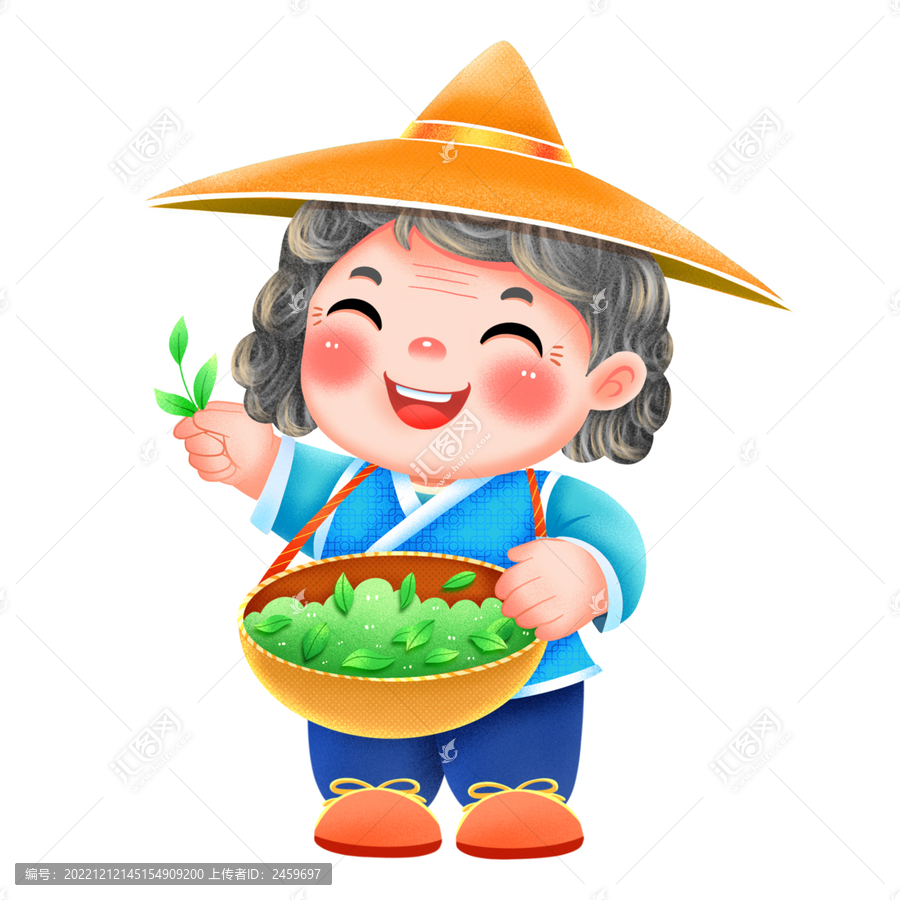 采茶的老奶奶元素