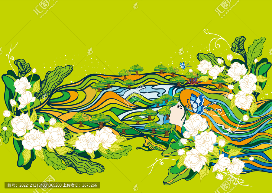 茉莉花少女大地春天