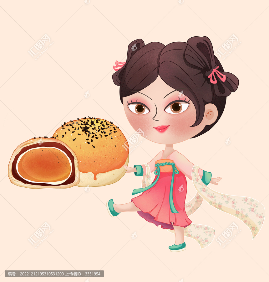 蛋黃酥和古風(fēng)女孩