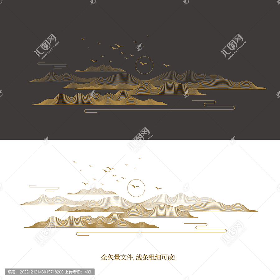 意境山水線條
