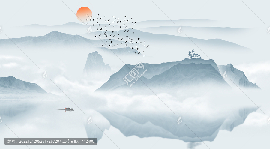 新中式水墨山水畫