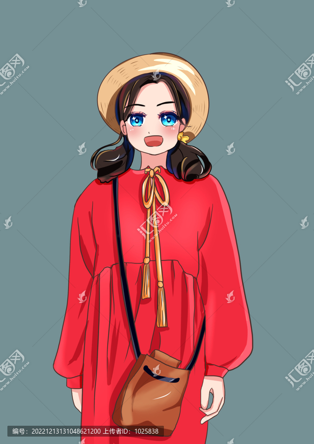 手繪卡通女孩
