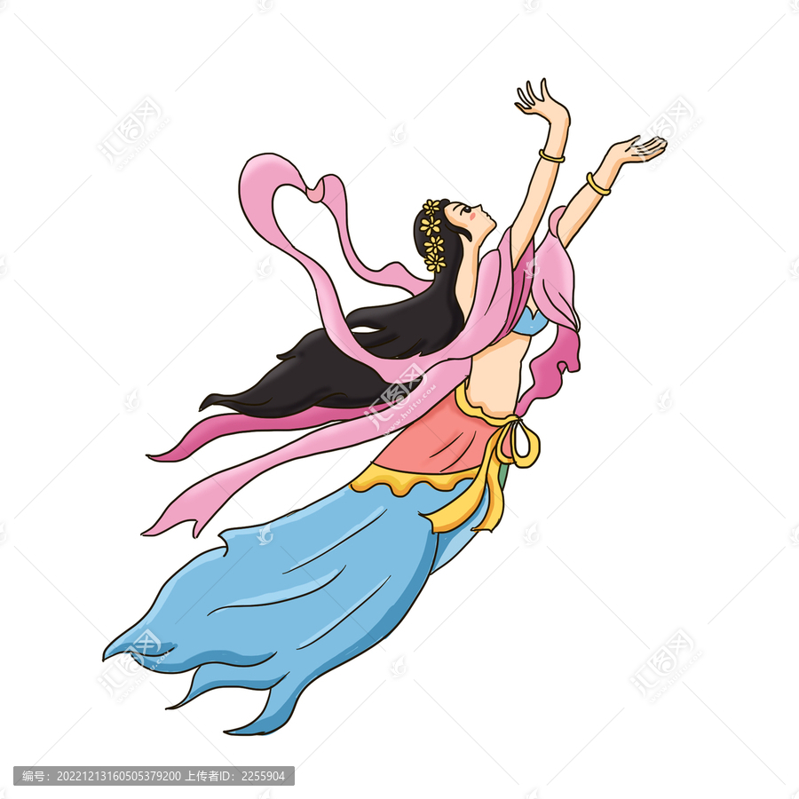 手繪卡通女蝸補天神話免摳元素
