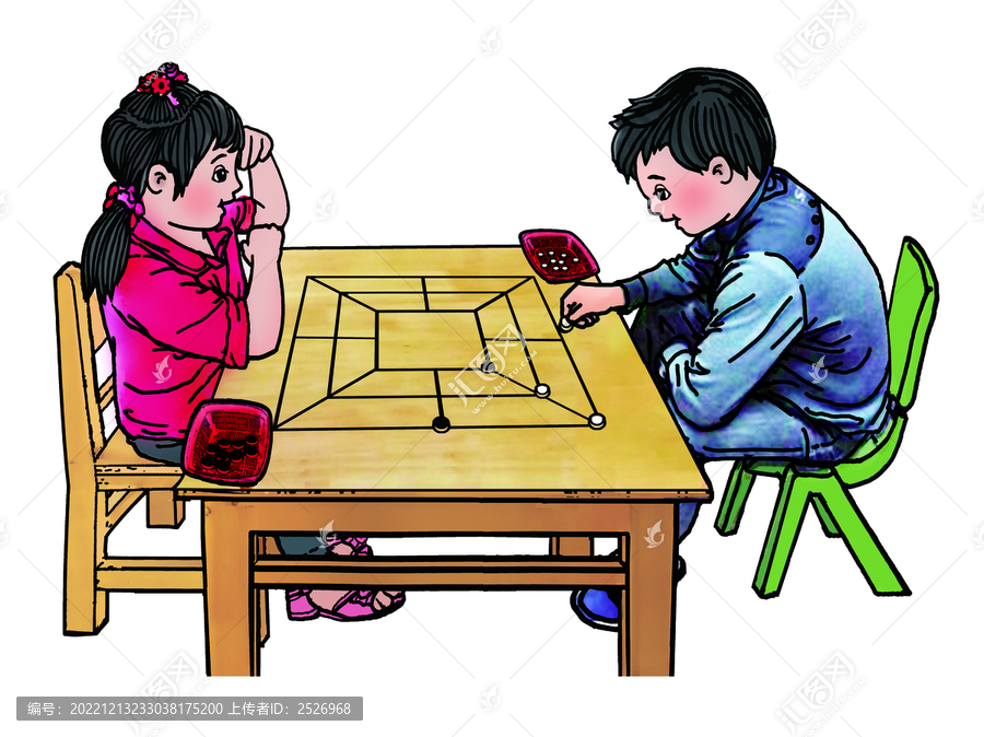民間游戲手繪疊直棋