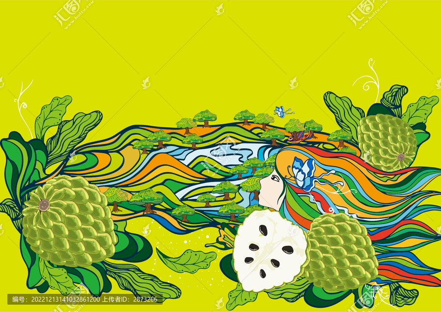 釋迦果插畫
