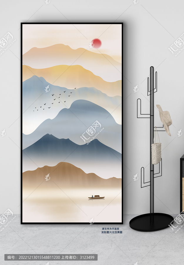 新中式意境山水畫裝飾畫