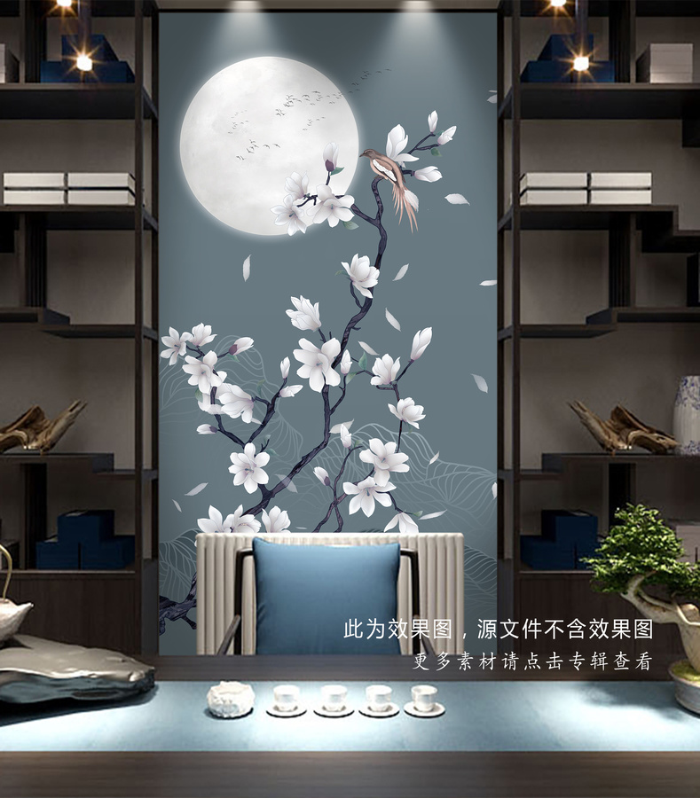 玉蘭山水畫玄關(guān)