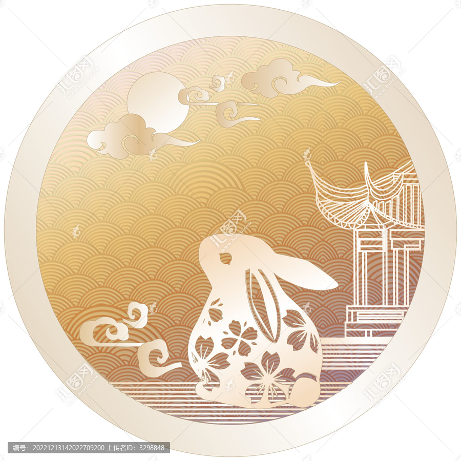 原創(chuàng)設(shè)計(jì)古風(fēng)兔子矢量圖