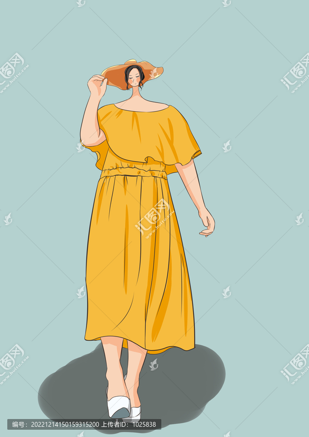 插畫時尚女孩