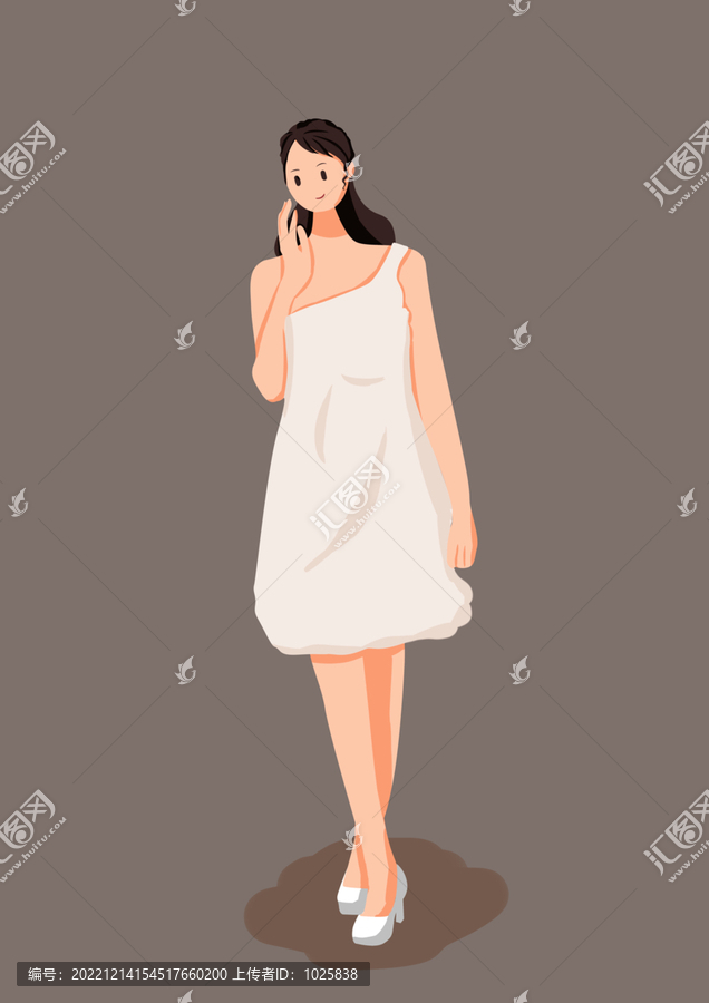 扁平風(fēng)插畫女孩