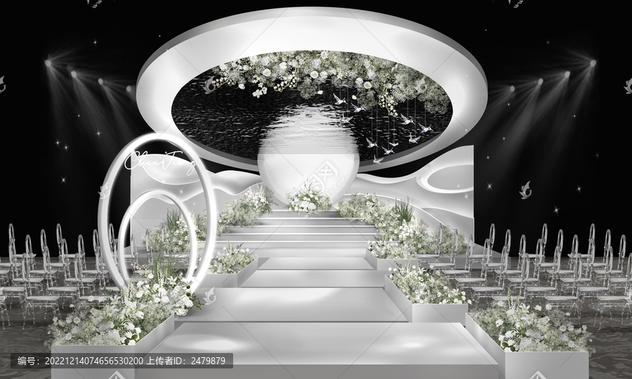 白色秀場風(fēng)婚禮效果圖