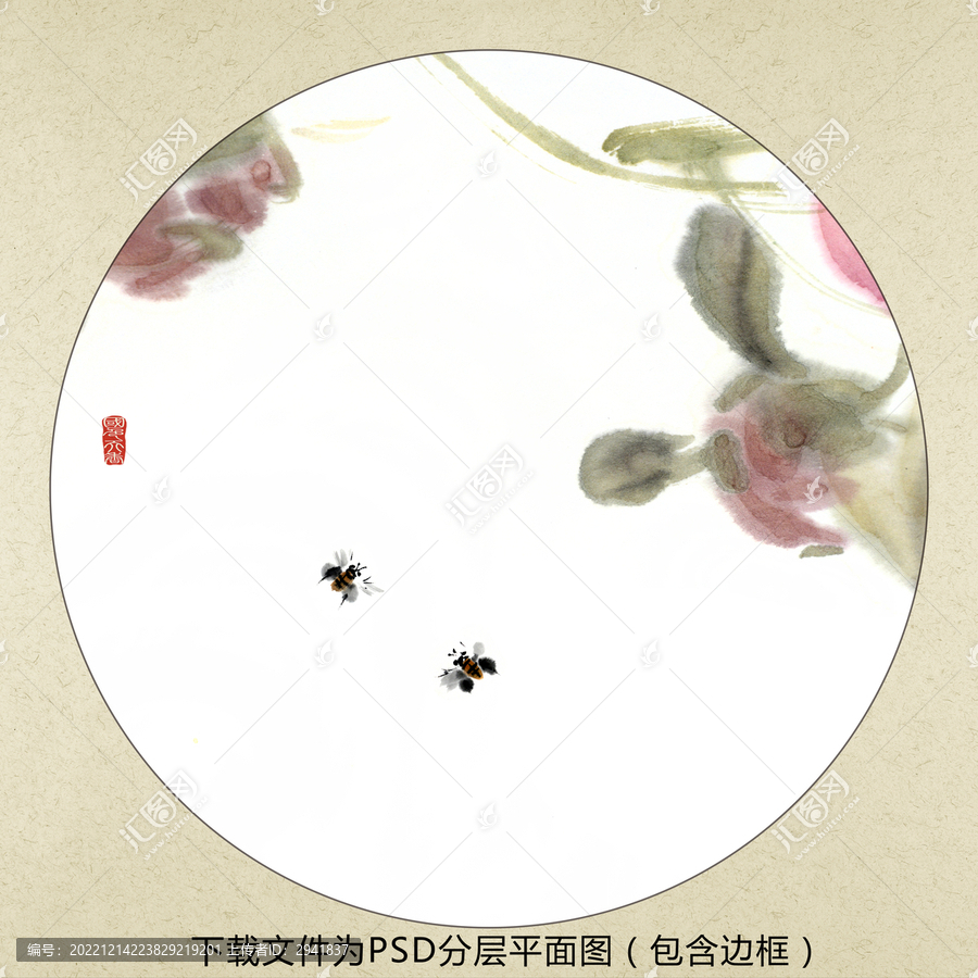 中式水墨花鳥裝飾畫