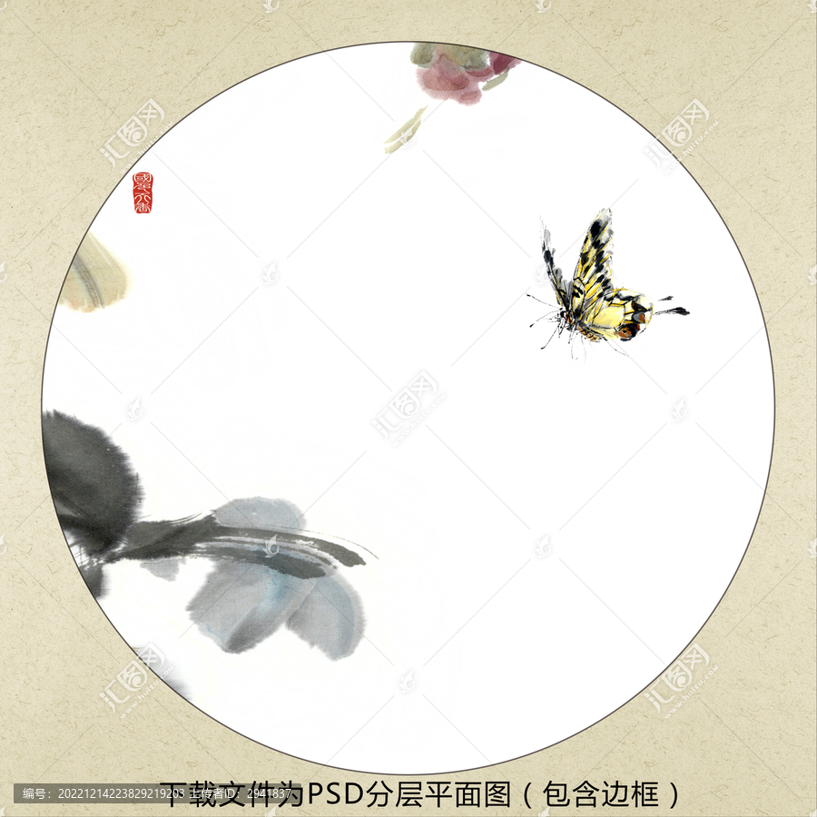 中式水墨花鳥裝飾畫