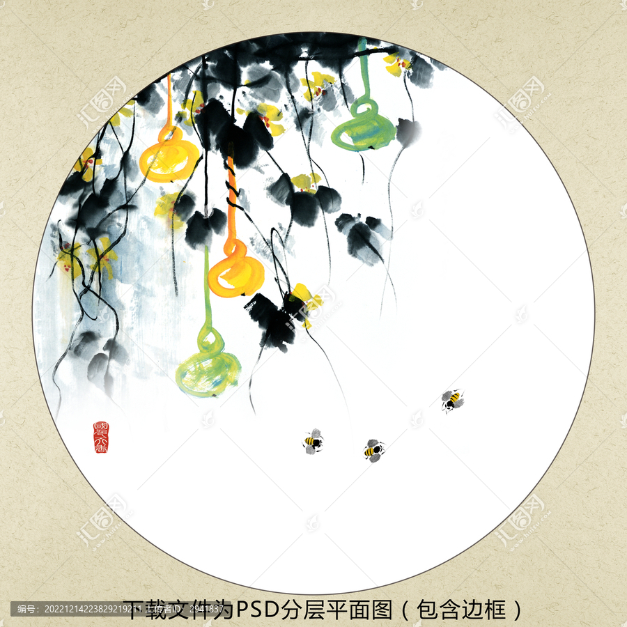 中式水墨花鳥(niǎo)裝飾畫(huà)