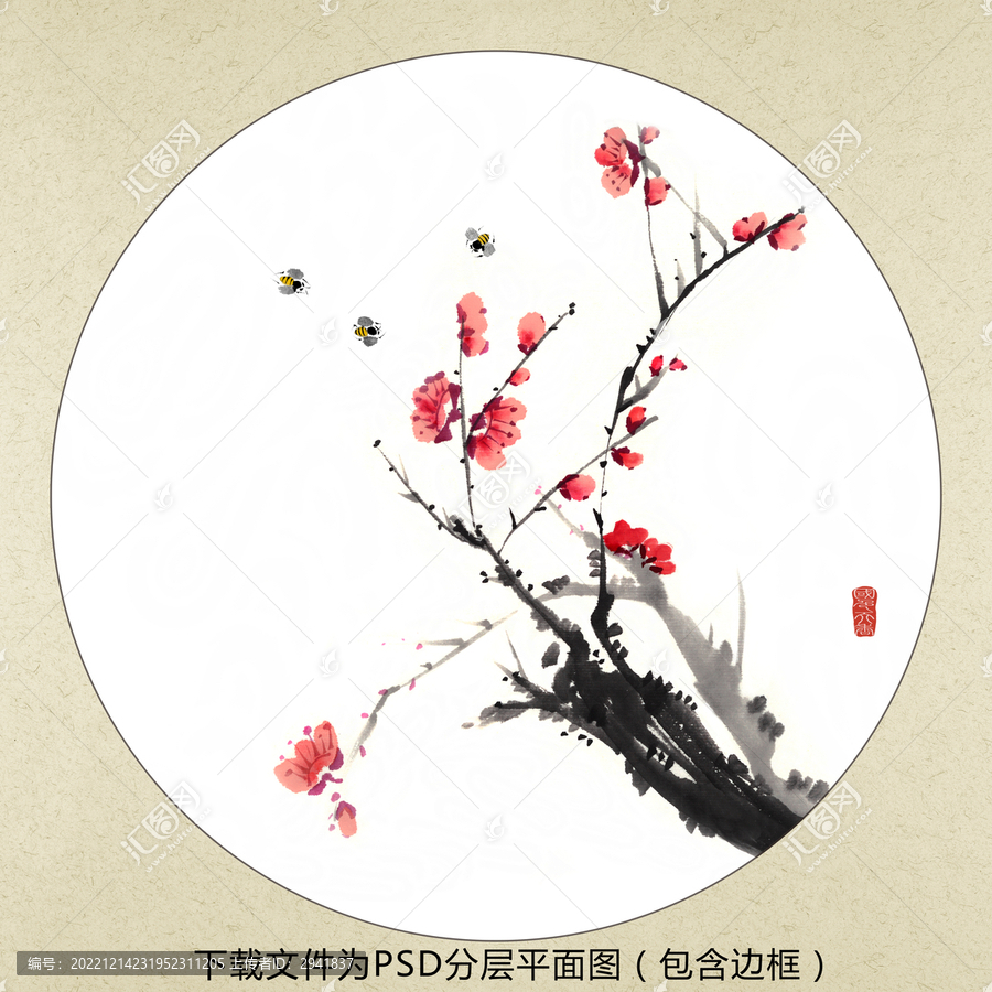 中式水墨花鳥(niǎo)裝飾畫