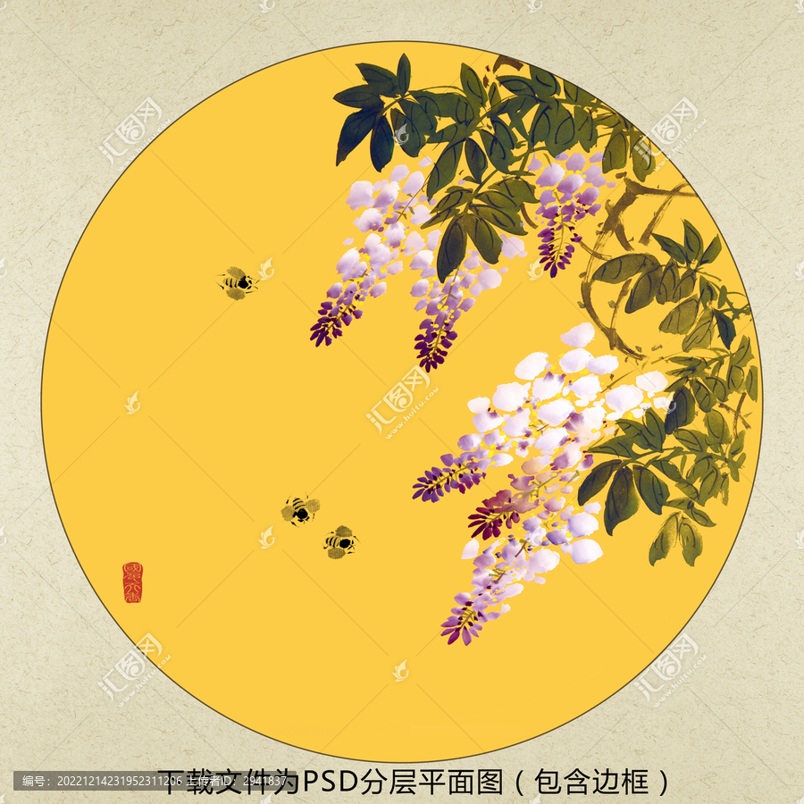 中式水墨花鳥裝飾畫
