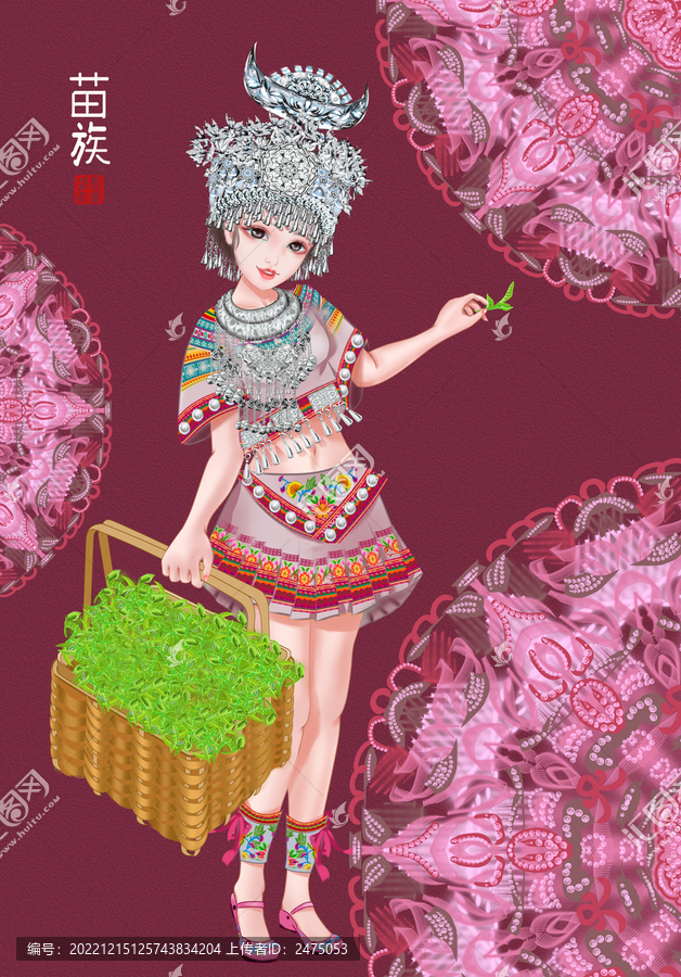 苗族包裝插畫