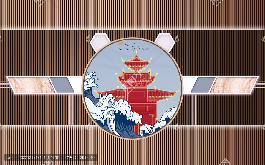 新中式背景墻