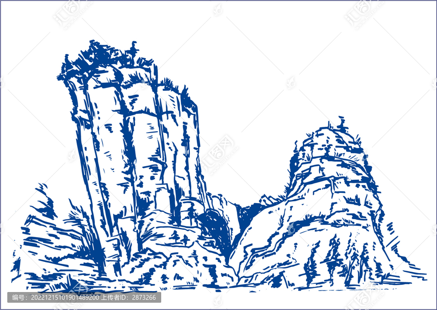 武夷山巖茶包裝插畫