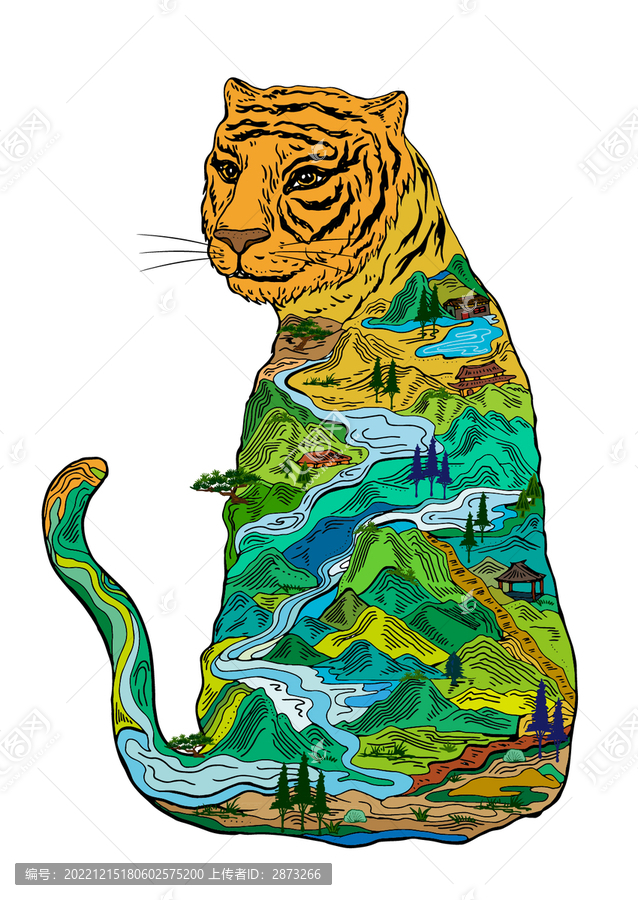 創意老虎插畫設計