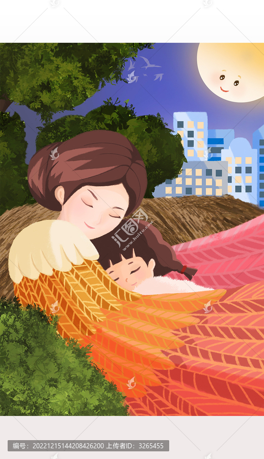 親子親情母子母親游子歸家鳥巢