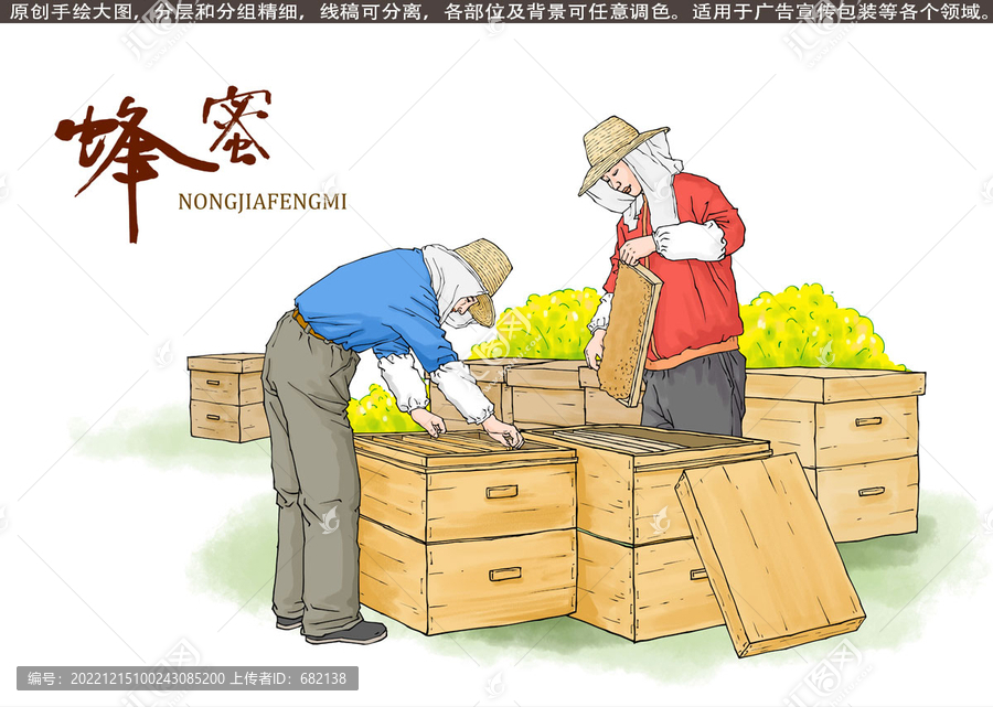 養(yǎng)蜂人插畫