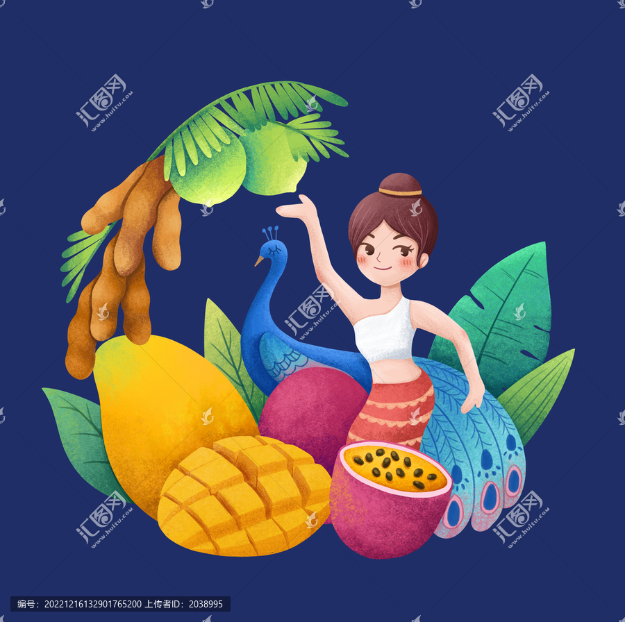云南水果包裝插畫