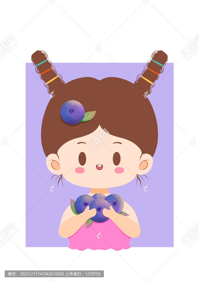 藍(lán)莓可愛女孩水果店logo