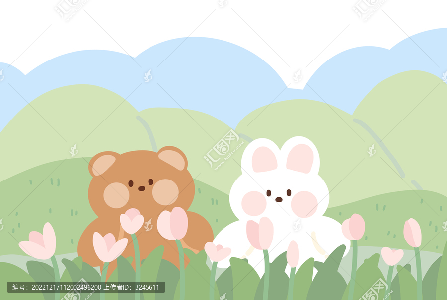 春之風影治愈系小插畫